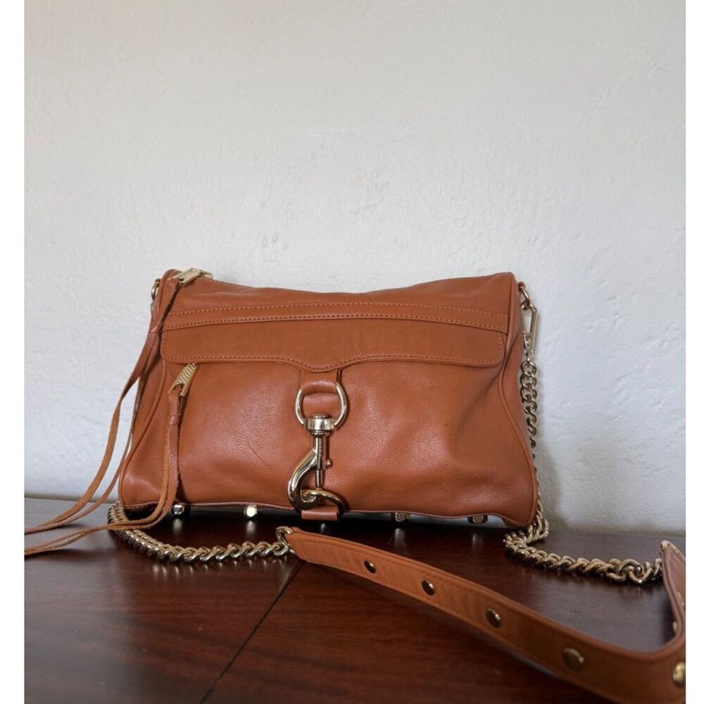 Rebecca Minkoff Large Cognac Leather Crossbody Bag